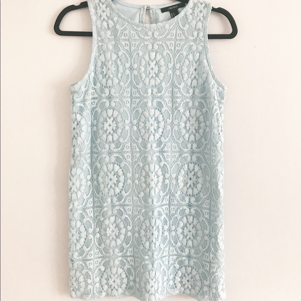 blue lace dress